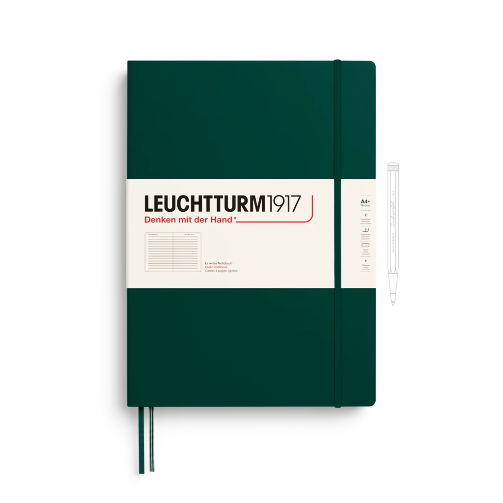 Notizbuch Master Classic (A4+), Hardcover, 235 nummerierte Seiten, Forest Green, Liniert