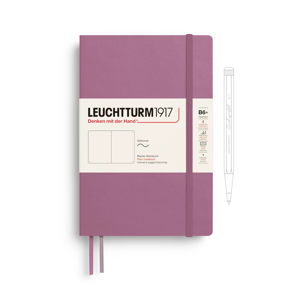 Notizbuch Paperback (B6+), Softcover, 123 nummerierte Seiten, Dusty Rose, Blanko