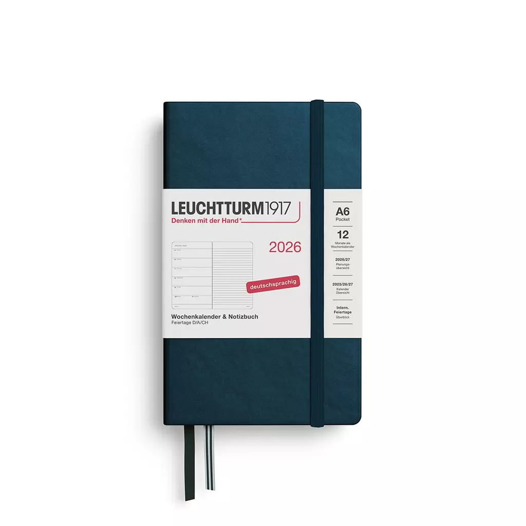 Wochenkalender & Notizbuch Pocket (A6) 2026, Deep Sea, Deutsch