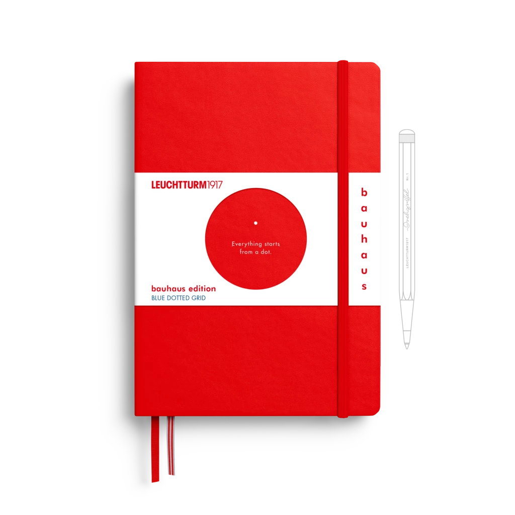 Notebook Medium (A5), Hardcover, 251 numbered pages, Red, dotted, Bauhaus Edition Notebook Medium (A5), Hardcover, 251 numbered pages, Red, dotted, Bauhaus Edition