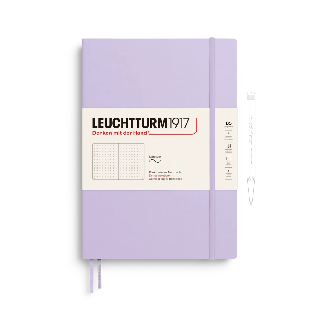 Notizbuch Composition (B5), Softcover, 123 nummerierte Seiten, Lilac, Dotted
