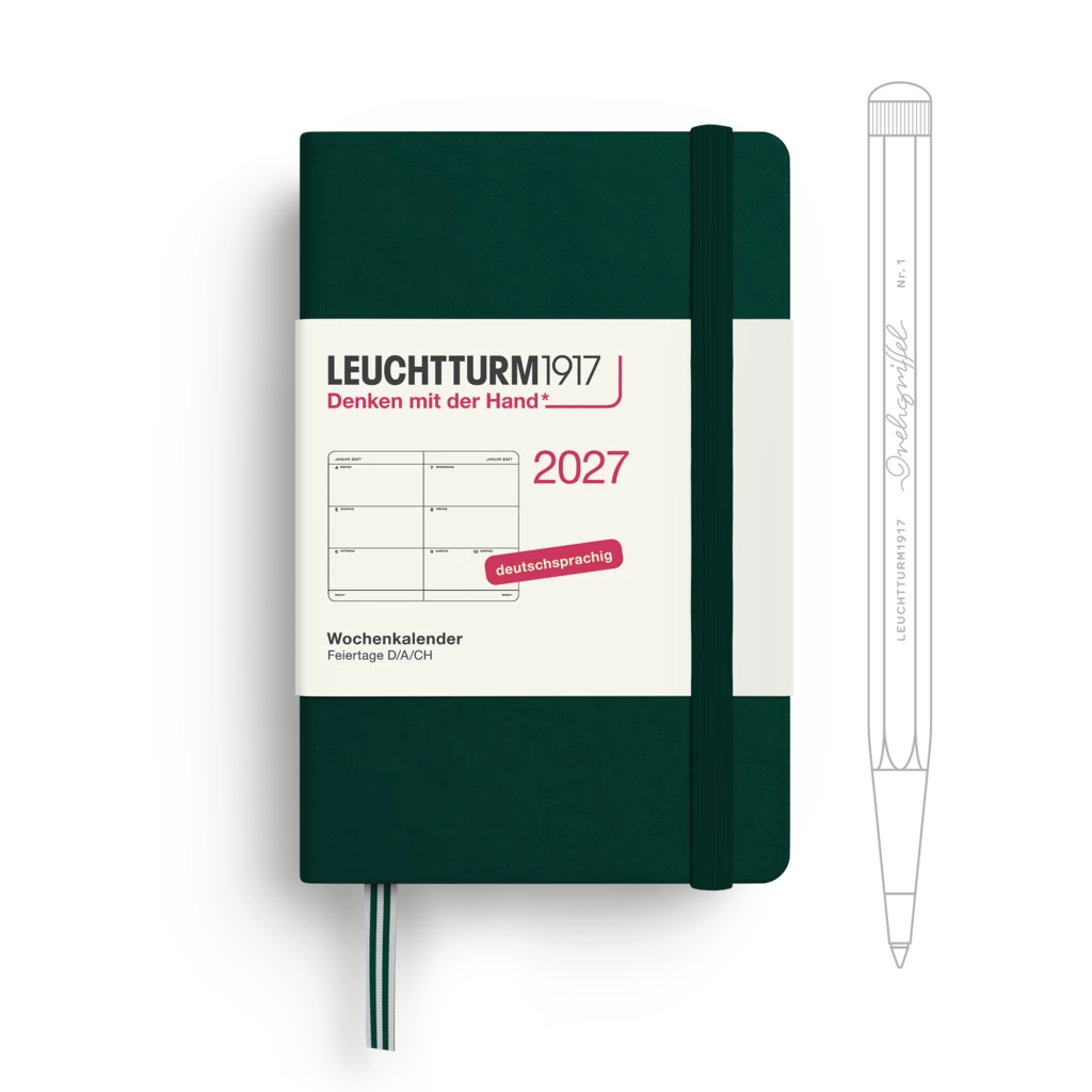 Wochenkalender Mini (A7) 2027, Forest Green, Deutsch Wochenkalender Mini (A7) 2027, Forest Green, Deutsch