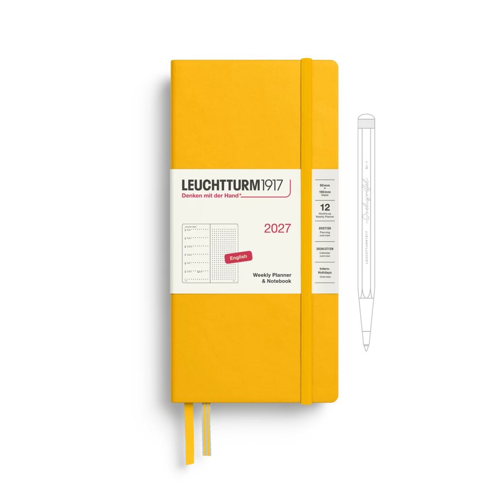 Wochenkalender & Notizbuch Dotted Wallet (B6+ x A6) 2027, Sunflower, Englisch Wochenkalender & Notizbuch Dotted Wallet (B6+ x A6) 2027, Sunflower, Englisch