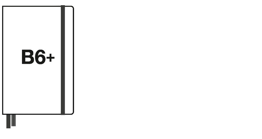 Piktogramm eines Notizbuchs im Format B6+