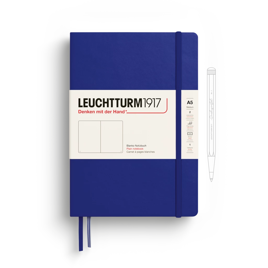 Notizbuch Medium (A5), Hardcover, 251 nummerierte Seiten, Ink, blanko Notizbuch Medium (A5), Hardcover, 251 nummerierte Seiten, Ink, blanko