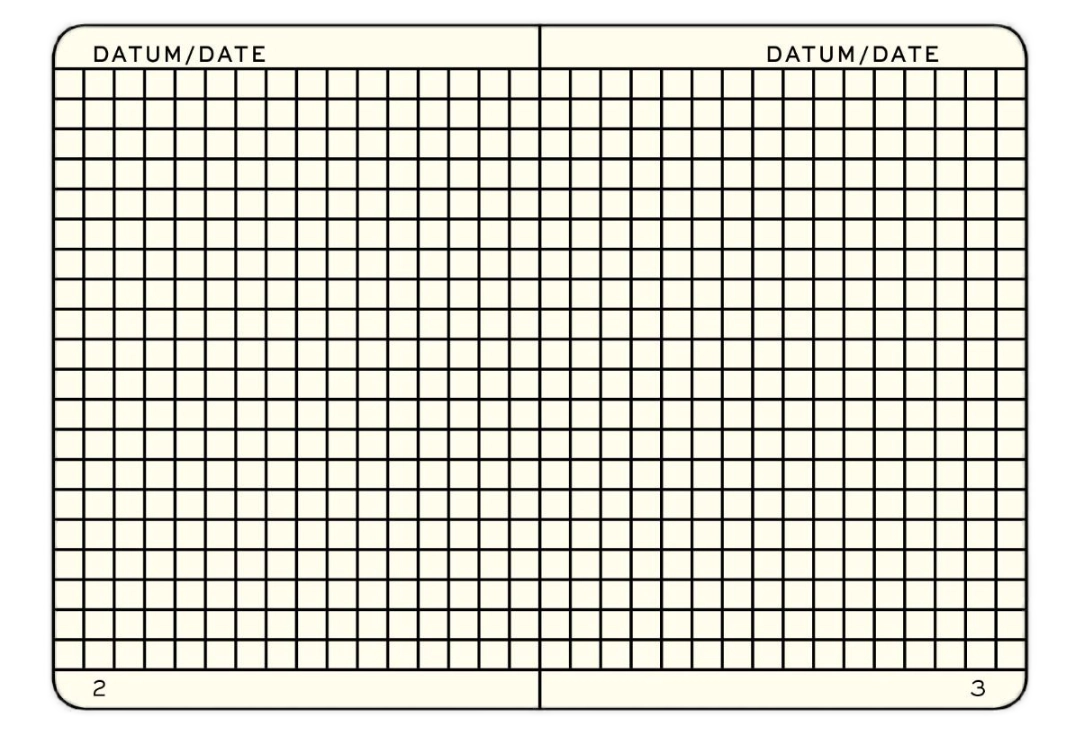 Piktogramm einer Notizbuch Innenseite mit karierter Lineatur