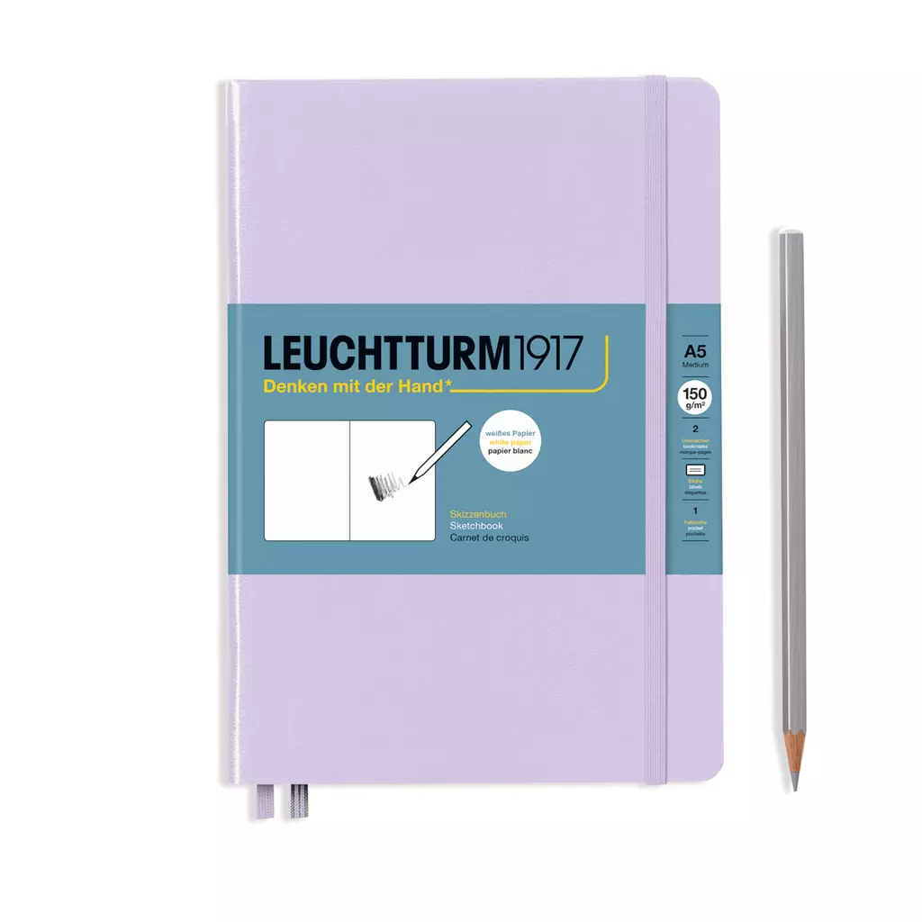 Skizzenbuch Medium (A5), Hardcover, 112 Seiten (150 g/qm), blanko, Lilac