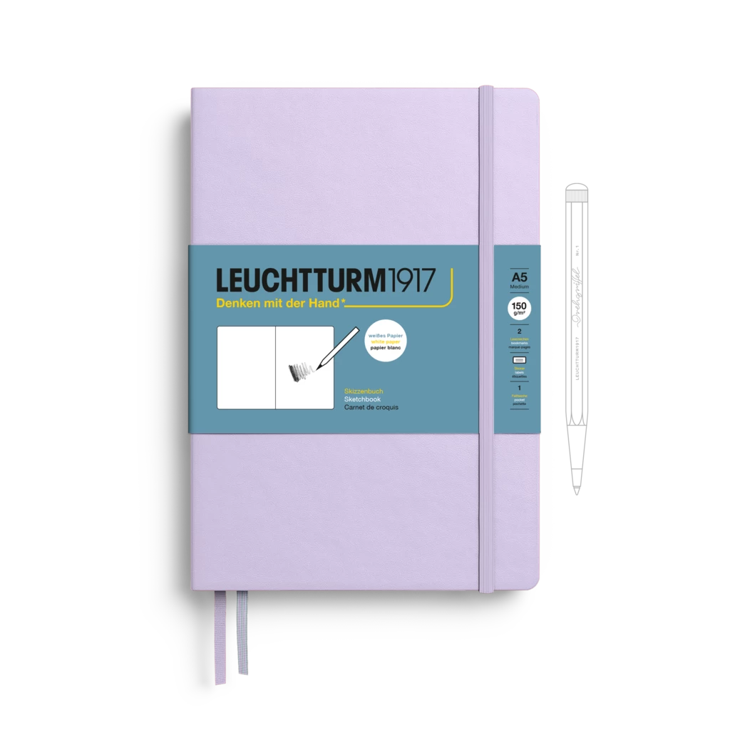 Skizzenbuch Medium (A5), Hardcover, 112 Seiten (150 g/qm), blanko, Lilac Skizzenbuch Medium (A5), Hardcover, 112 Seiten (150 g/qm), blanko, Lilac