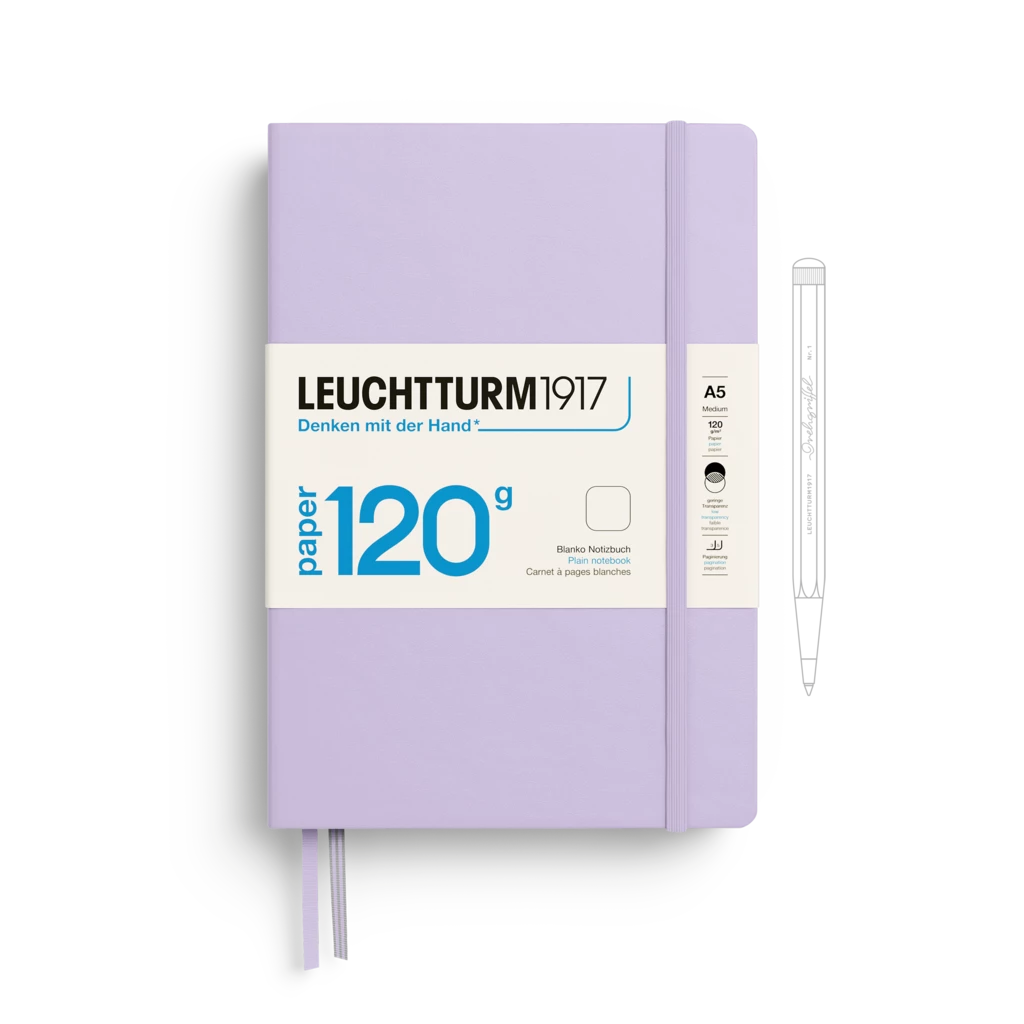 Notebook Medium (A5), EDITION 120, Hardcover, 203 numbered pages, Lilac, plain Notebook Medium (A5), EDITION 120, Hardcover, 203 numbered pages, Lilac, plain