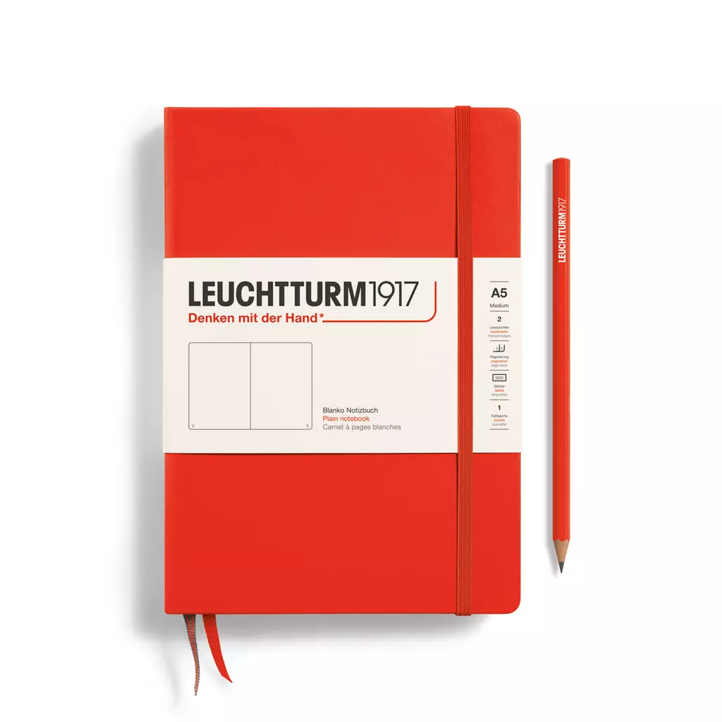 Notizbuch Medium (A5), Hardcover, 251 nummerierte Seiten, Lobster, blanko