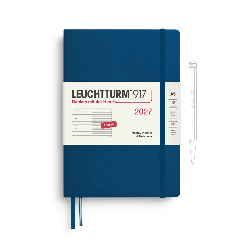 Wochenkalender & Notizbuch Medium (A5) 2027, Indigo, Englisch Wochenkalender & Notizbuch Medium (A5) 2027, Indigo, Englisch