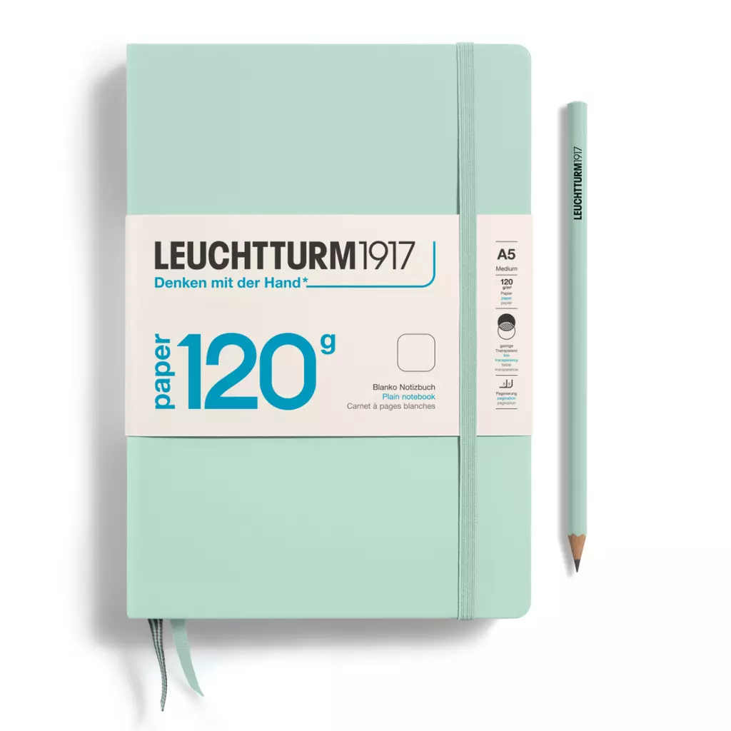 Notizbuch Medium (A5), EDITION 120, Hardcover, 203 num. Seiten, Mint Green, blanko