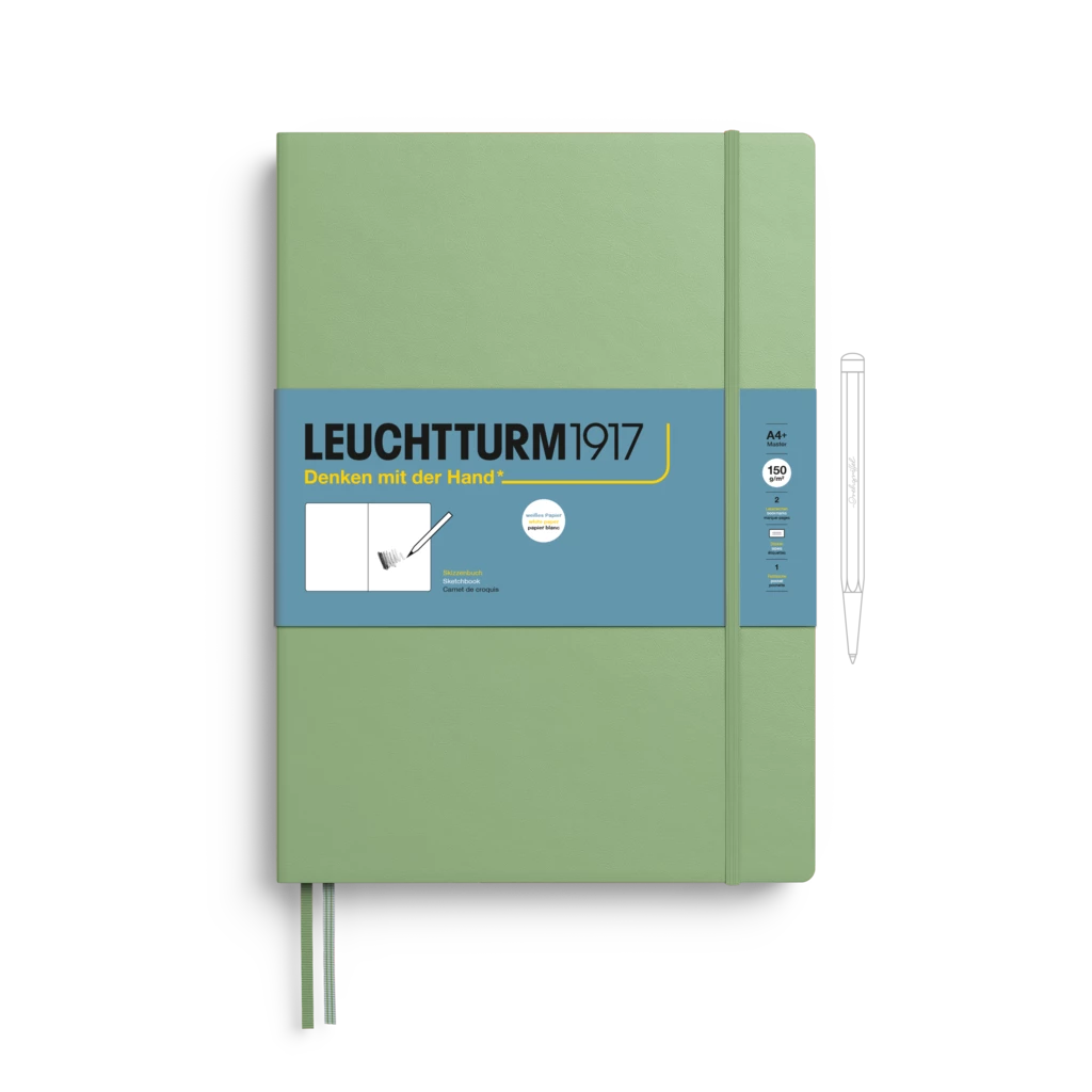 Skizzenbuch Master (A4+), Hardcover, 112 Seiten (150 g/qm), blanko, Salbei Skizzenbuch Master (A4+), Hardcover, 112 Seiten (150 g/qm), blanko, Salbei
