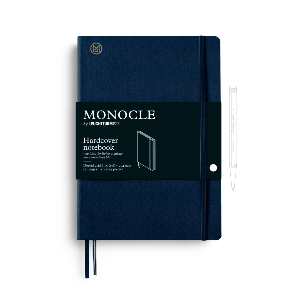 Notizbuch B5 Monocle, Hardcover, 192 nummerierte Seiten, Navy, dotted Notizbuch B5 Monocle, Hardcover, 192 nummerierte Seiten, Navy, dotted