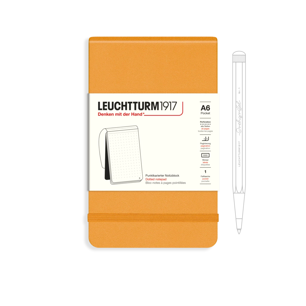 Notizblock Pocket (A6), Hardcover, 184 nummerierte Seiten, Rising Sun, Dotted Notizblock Pocket (A6), Hardcover, 184 nummerierte Seiten, Rising Sun, Dotted