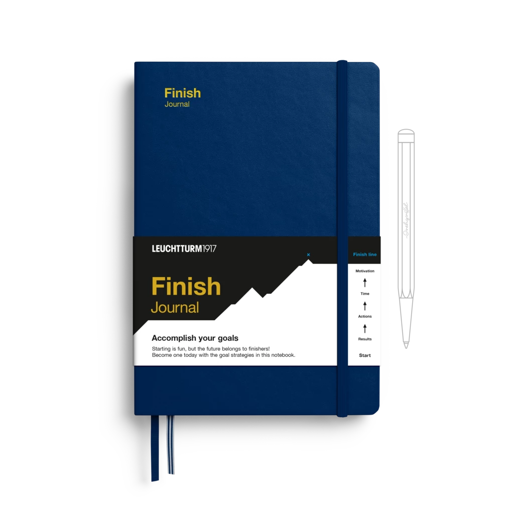 Finish Journal Medium (A5), Hardcover, Navy, English Finish Journal Medium (A5), Hardcover, Navy, English