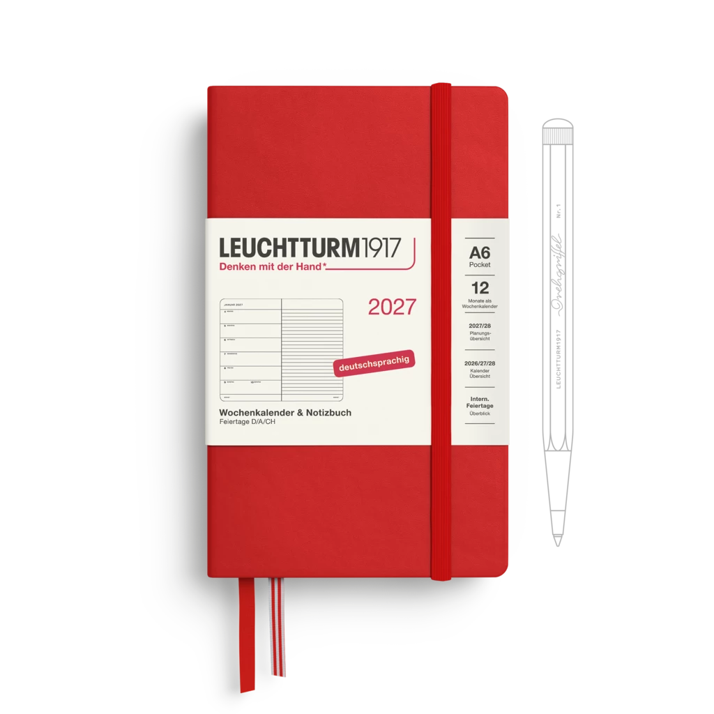 Wochenkalender & Notizbuch Pocket (A6) 2027, Cherry, Deutsch Wochenkalender & Notizbuch Pocket (A6) 2027, Cherry, Deutsch