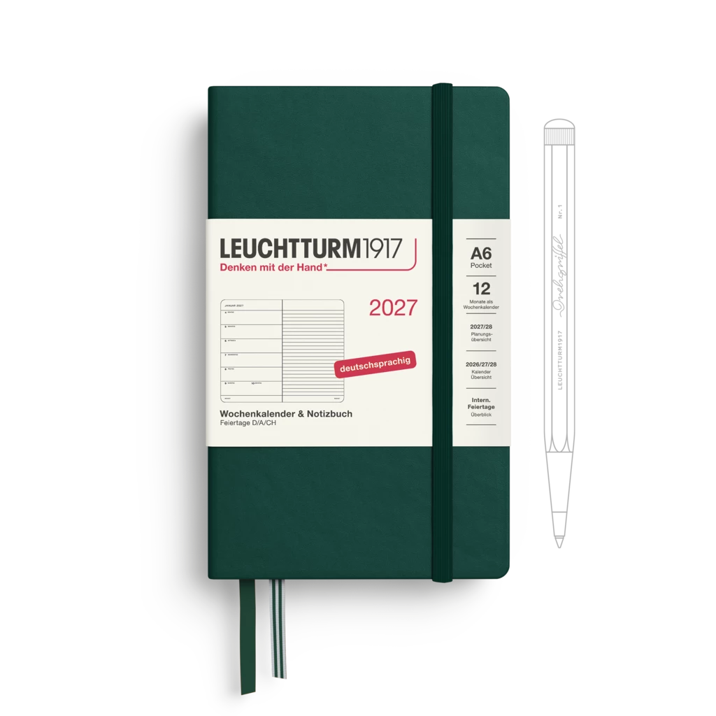 Wochenkalender & Notizbuch Pocket (A6) 2027, Forest Green, Deutsch Wochenkalender & Notizbuch Pocket (A6) 2027, Forest Green, Deutsch