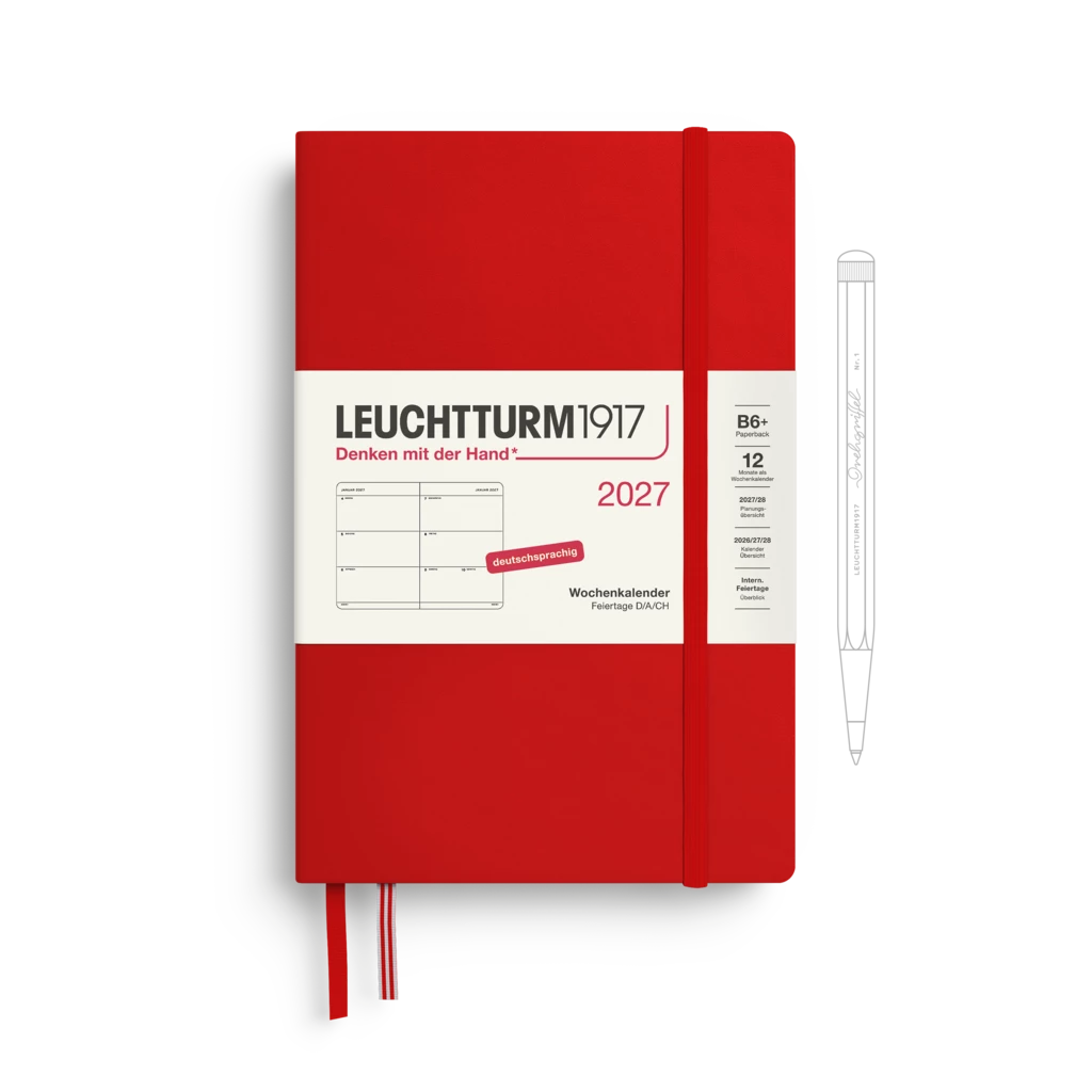 Wochenkalender Paperback (B6+) 2027, Cherry, Deutsch Wochenkalender Paperback (B6+) 2027, Cherry, Deutsch