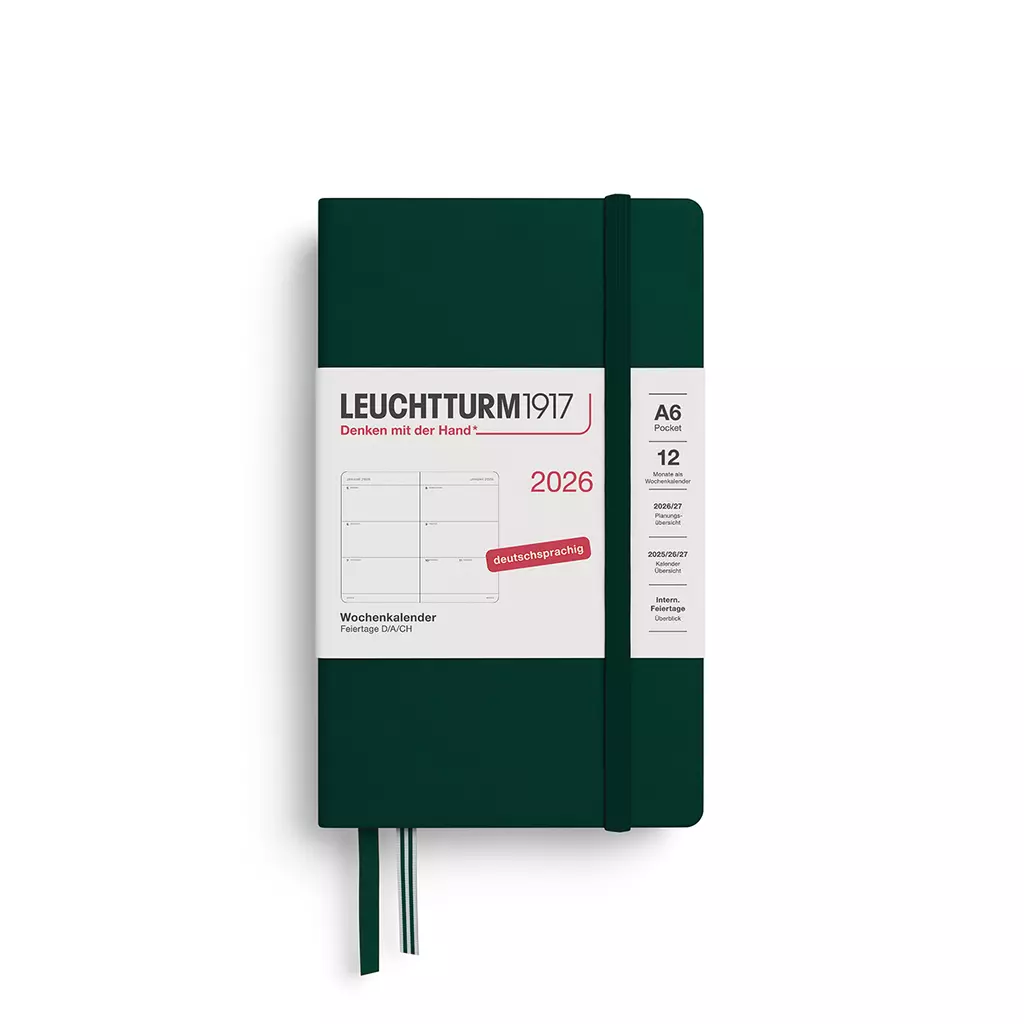 Wochenkalender Pocket (A6) 2026, Forest Green, Deutsch