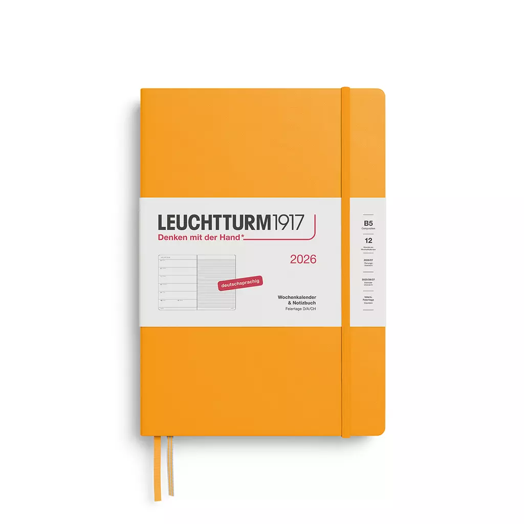 Wochenkalender & Notizbuch Composition (B5) 2026, Rising Sun, Deutsch