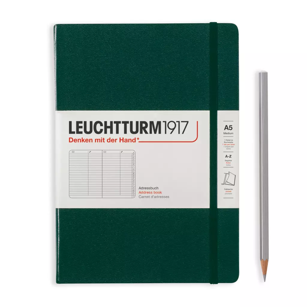 Adressbuch Medium (A5), Hardcover, Forest Green