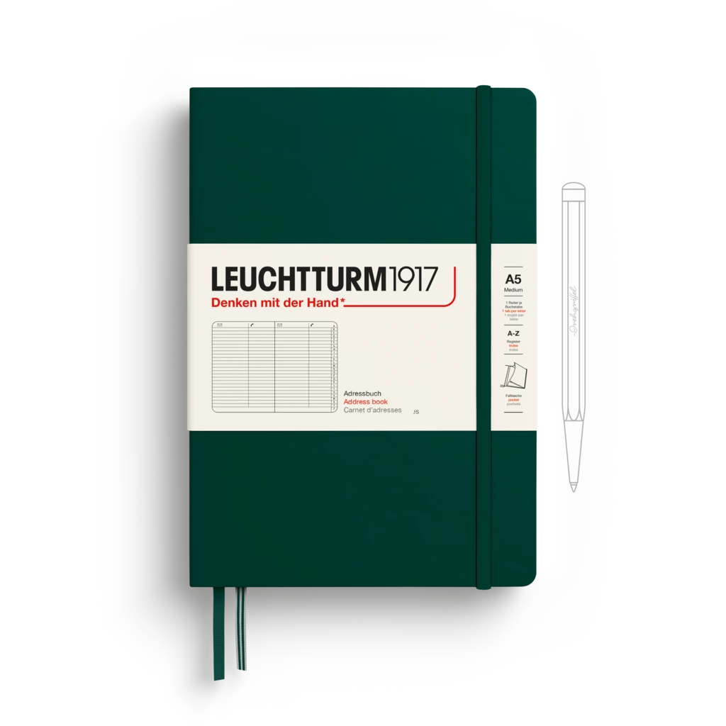 Adressbuch Medium (A5), Hardcover, Forest Green Adressbuch Medium (A5), Hardcover, Forest Green