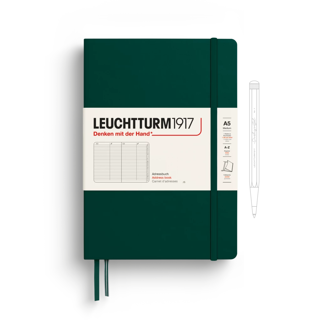 Adressbuch Medium (A5), Hardcover, Forest Green Adressbuch Medium (A5), Hardcover, Forest Green