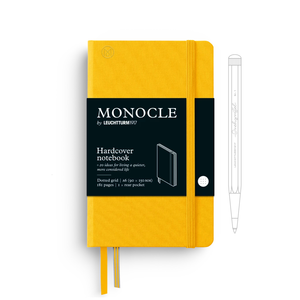 Notizbuch A6 Monocle, Hardcover, 192 nummerierte Seiten, Yellow, dotted Notizbuch A6 Monocle, Hardcover, 192 nummerierte Seiten, Yellow, dotted