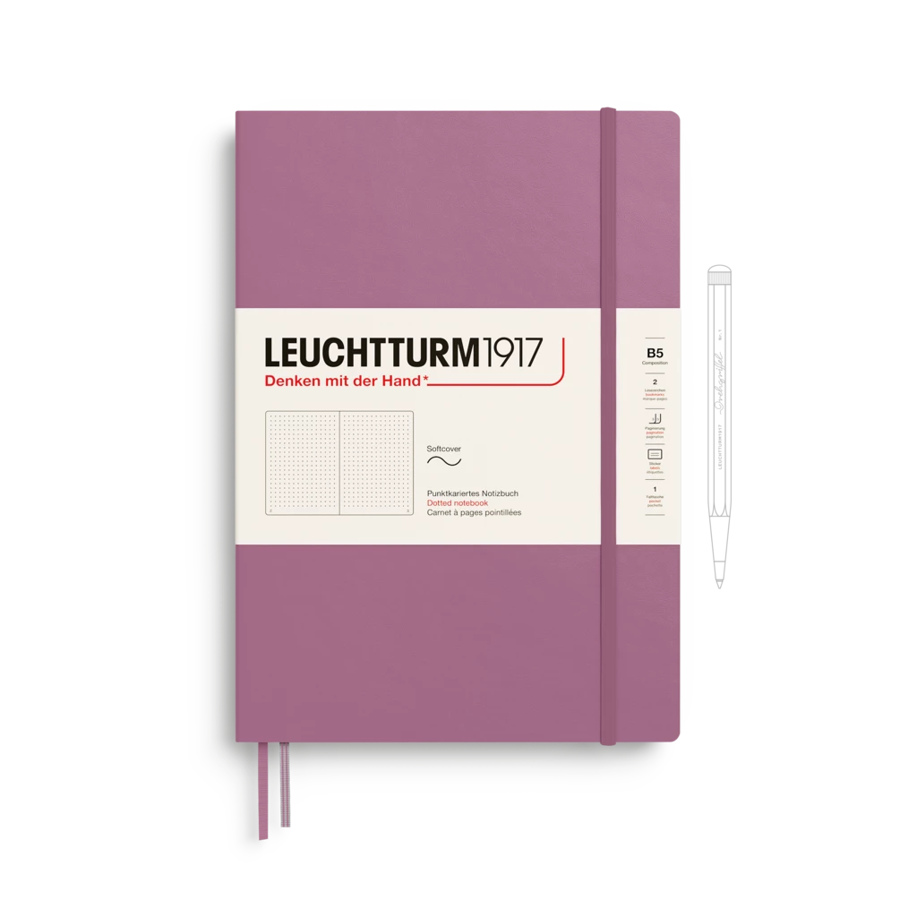 Notizbuch Composition (B5), Softcover, 123 nummerierte Seiten, Dusty Rose, Dotted Notizbuch Composition (B5), Softcover, 123 nummerierte Seiten, Dusty Rose, Dotted