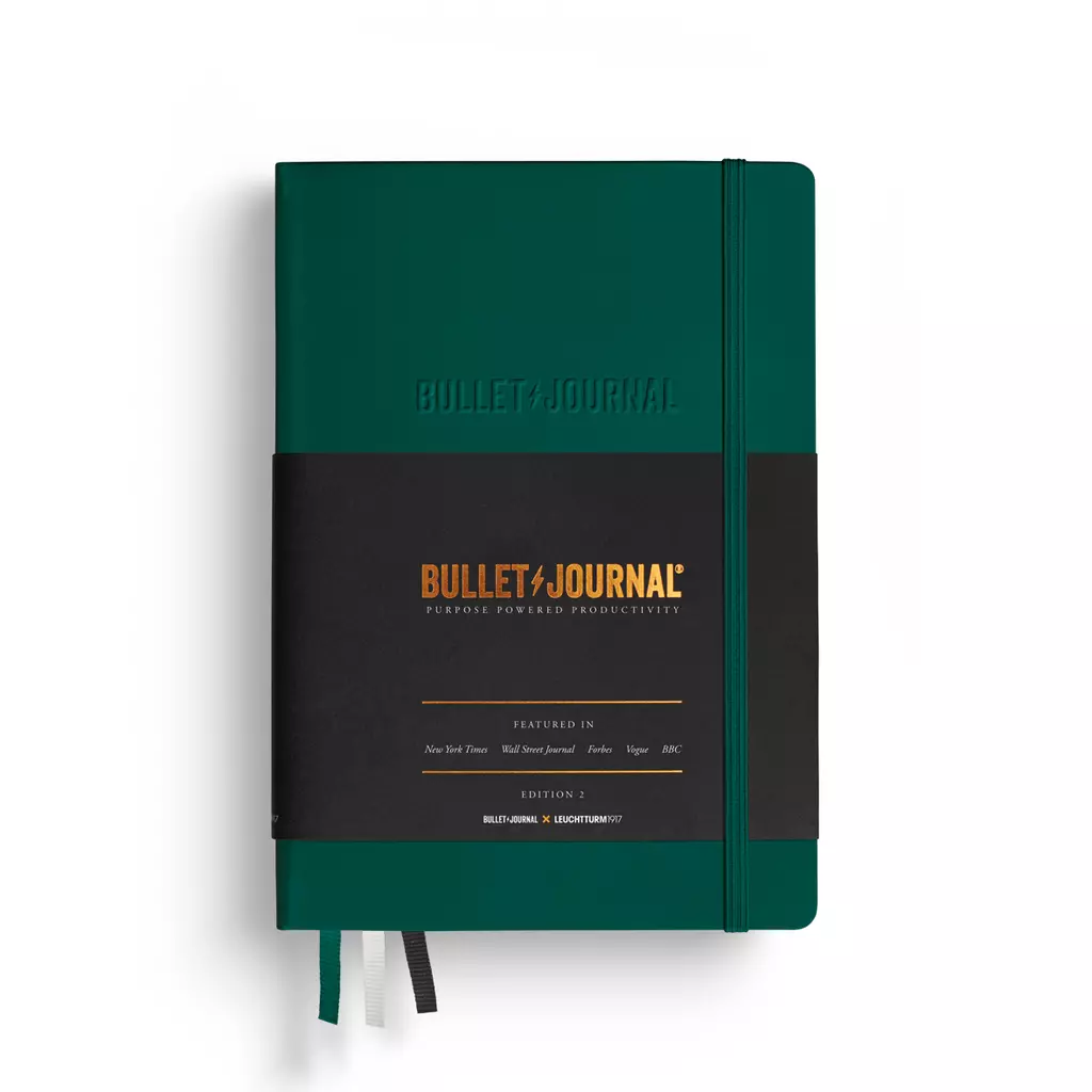 Bullet Journal Edition 2, Medium (A5), Hardcover, 206 nummerierte Seiten, Green23, dotted