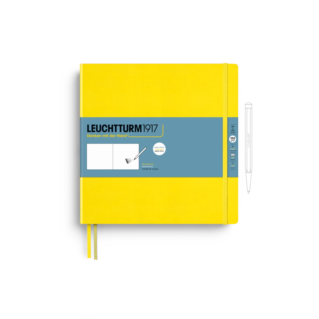 Skizzenbuch Quadrat (225 x 225 mm), Hardcover, 112 Seiten (150 g/qm), blanko, Zitrone Skizzenbuch Quadrat (225 x 225 mm), Hardcover, 112 Seiten (150 g/qm), blanko, Zitrone