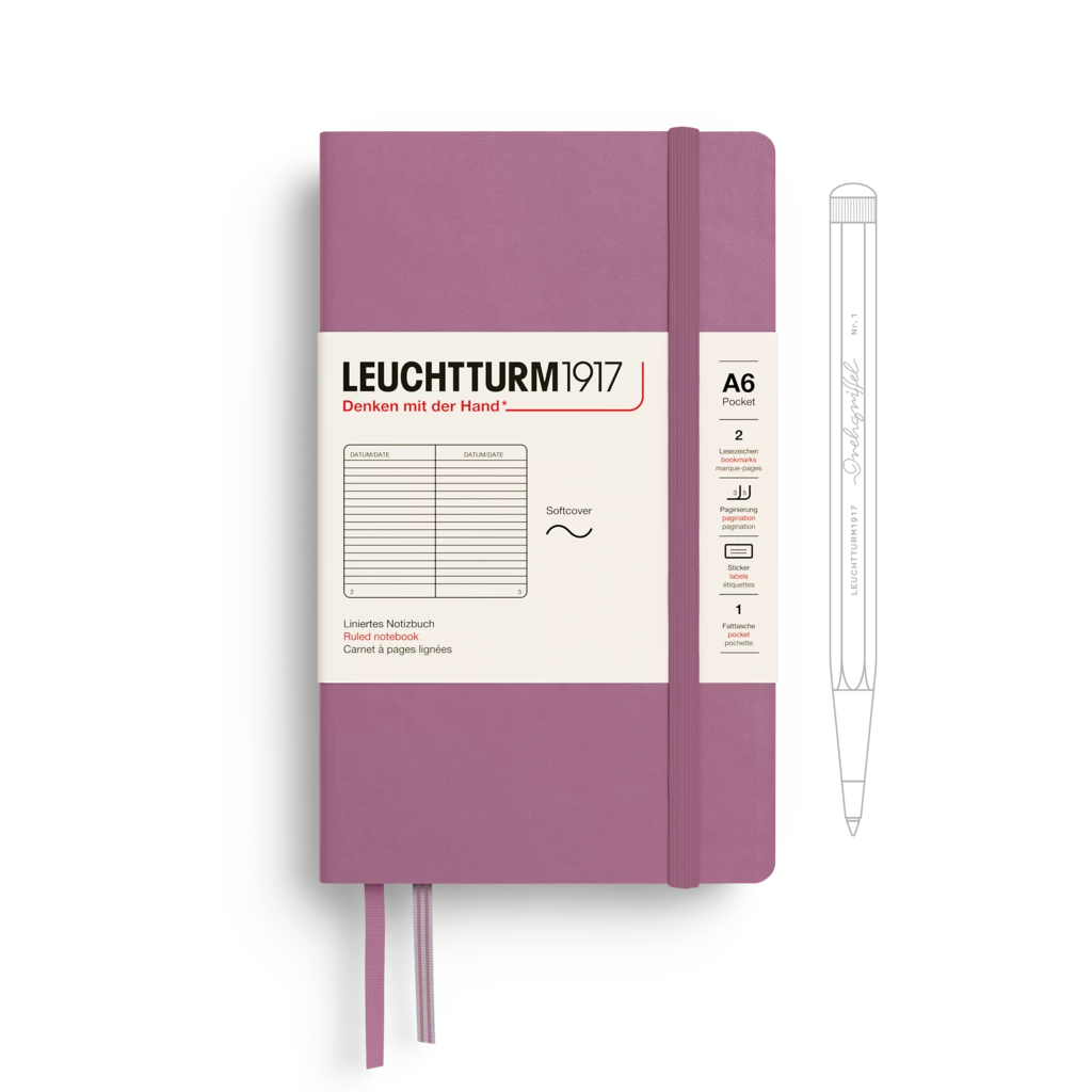 Notizbuch Pocket (A6), Softcover, 123 nummerierte Seiten, Dusty Rose, Liniert Notizbuch Pocket (A6), Softcover, 123 nummerierte Seiten, Dusty Rose, Liniert