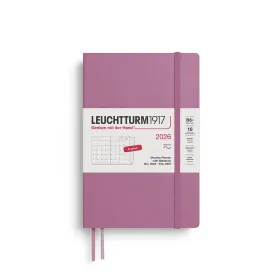 Monatsplaner & Notizbuch Paperback (B6+) 2026, 16 Monate, Softcover, Dusty Rose, Englisch
