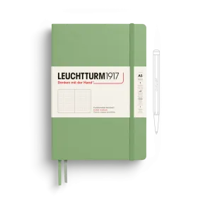 Notebook Medium (A5), Hardcover, 251 numbered pages, Sage, dotted