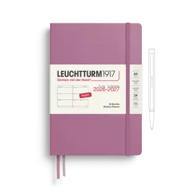 Wochenkalender Medium (A5) 2027, 18 Monate, Dusty Rose, Englisch