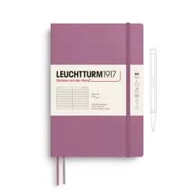Notebook Medium (A5), Softcover, 123 numbered pages, Dusty Rose, ruled