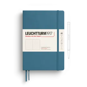 Notebook Medium (A5), Hardcover, 251 numbered pages, Stone Blue, dotted
