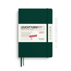 Week Planner Medium (A5) 2027, Forest Green, German