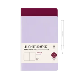 Jottbook (A5), 59 numbered pages, plain, Lilac and Port Red, Pack of 2
