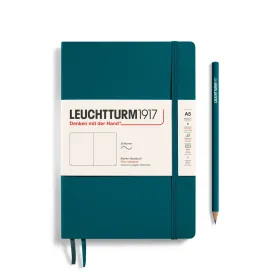Notizbuch Medium (A5), Softcover, 123 nummerierte Seiten, Pacific Green, Blanko