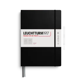 Notebook Master Slim (A4+), Hardcover, 123 numbered pages, Black, Staves