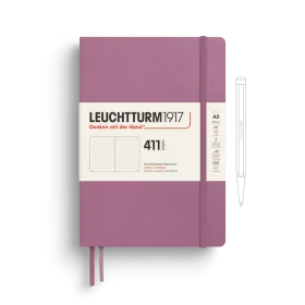 Notebook Medium (A5), Hardcover, 411 numbered pages, Dusty Rose, Dotted