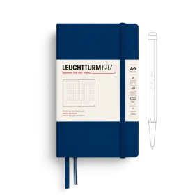 Notizbuch Pocket (A6), Hardcover, 187 nummerierte Seiten, Marine, Dotted